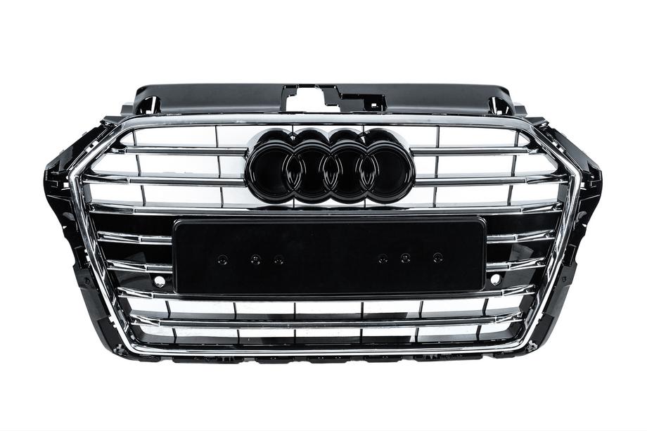 Audi A3 2012–2020 Frontgrill S-style (2016-2020, sort med krom) Image