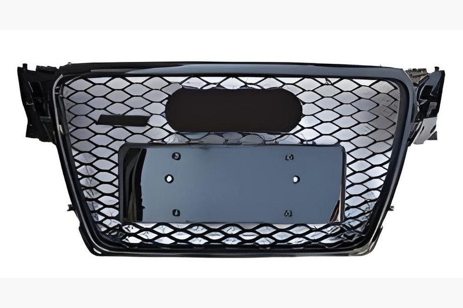Audi A4 B8 2007–2015 Frontgrill RS-style V-1 (2007-2011, sort med krom) Image