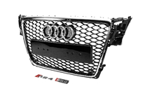 Audi A4 B8 2007–2015 RS-style V-2 frontgrill (2007-2011, sort med krom) foto 2