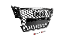 Audi A4 B8 2007–2015 RS-style V-2 frontgrill (2007-2011, sort med krom) foto 3