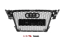 Audi A4 B8 2007–2015 RS-style V-2 frontgrill (2007-2011, sort med krom) foto 4