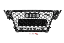 Audi A4 B8 2007–2015 Frontgrill med Quattro-logo, RS-style (2007-2011, sort) foto 4