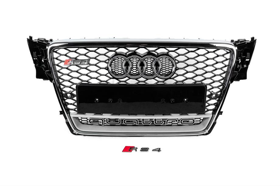 Audi A4 B8 2007–2015 Frontgrill med Quattro-logo, RS-style (2007-2011, sort) Image