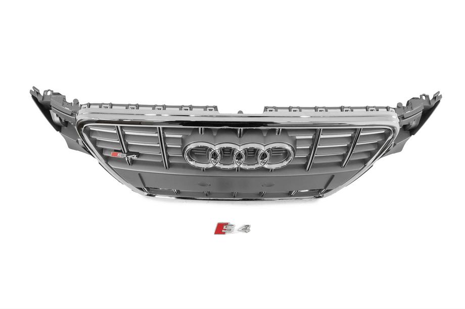 Audi A4 B8 2007–2015 Frontgrill i RS-stil (2007-2011, grå med krom) Foto 4