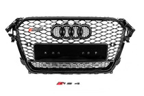 Audi A4 B8 2007–2015 Forreste sort kølergrill i RS-stil med Quattro-logo (2012-2015) foto 1