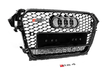 Audi A4 B8 2007–2015 Forreste sort kølergrill i RS-stil med Quattro-logo (2012-2015) foto 2