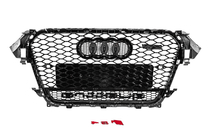 Audi A4 B8 2007–2015 Forreste sort kølergrill i RS-stil med Quattro-logo (2012-2015) foto 4