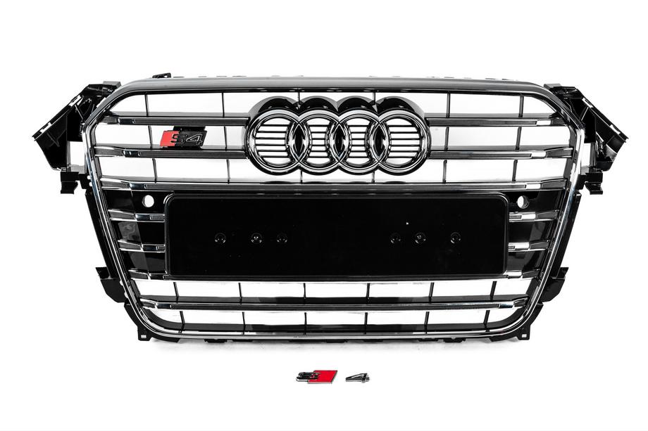 Audi A4 B8 2007–2015 Frontgrill S-style (2012-2015, sort med krom) Image