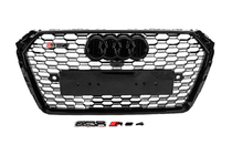 Audi A4 B9 2015–2024 Forreste kølergrill i RS-stil med Quattro-logo (2015-2019, sort) foto 1