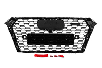 Audi A4 B9 2015–2024 Forreste kølergrill i RS-stil med Quattro-logo (2015-2019, sort) foto 4