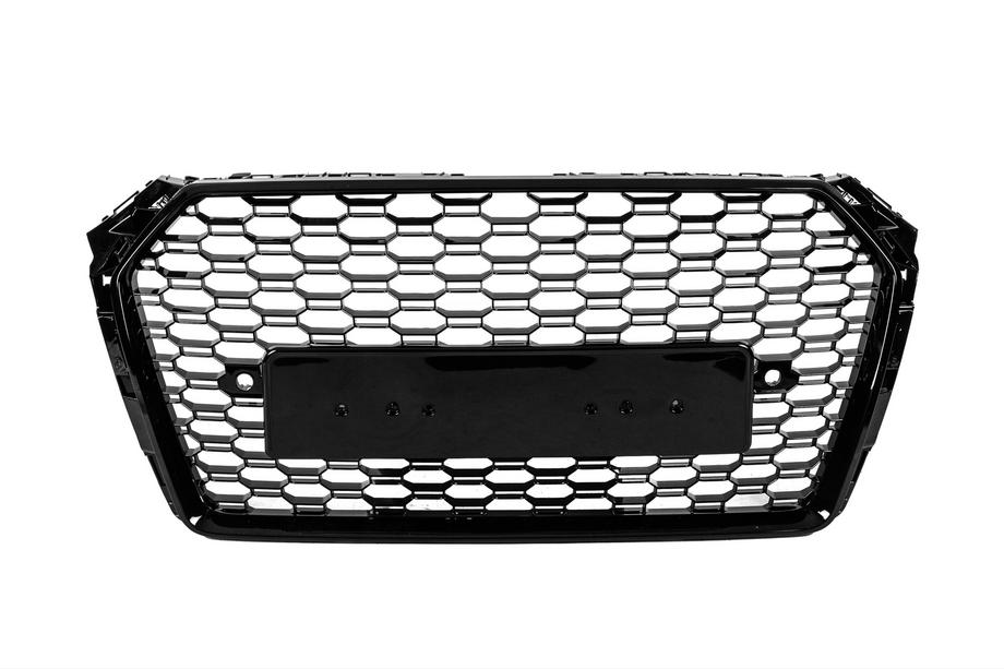 Audi A4 B9 2015–2024 Frontgrill RS-style Quattro (uden logo, 2015-2019, sort) Foto 1