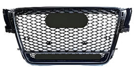 Audi A5 2007–2015 Forreste RS-style kølergrill med Quattro-logo (2007-2011, sort) foto 1