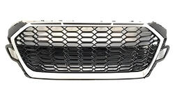 Audi A5 2016–2025 RS-style frontgrill (uden logo, 2020-2025, sort med krom) foto 1