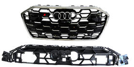 Audi A6 C8 2018–2025 RS-style frontgrill (2024- , grå med krom) foto 1