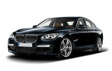BMW 7-serie F01/F02 2008–2015 Nyregrill 1-bar (blank sort med kromkant) foto 1
