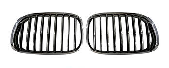 BMW 7-serie F01/F02 2008–2015 Nyregrill 1-bar (blank sort med kromkant) foto 2