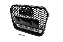 Audi A6 C7 2011–2017 Sort frontgrill i RS-stil med Quattro-logo (2011-2014) foto 2
