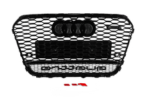 Audi A6 C7 2011–2017 Sort frontgrill i RS-stil med Quattro-logo (2011-2014) foto 4