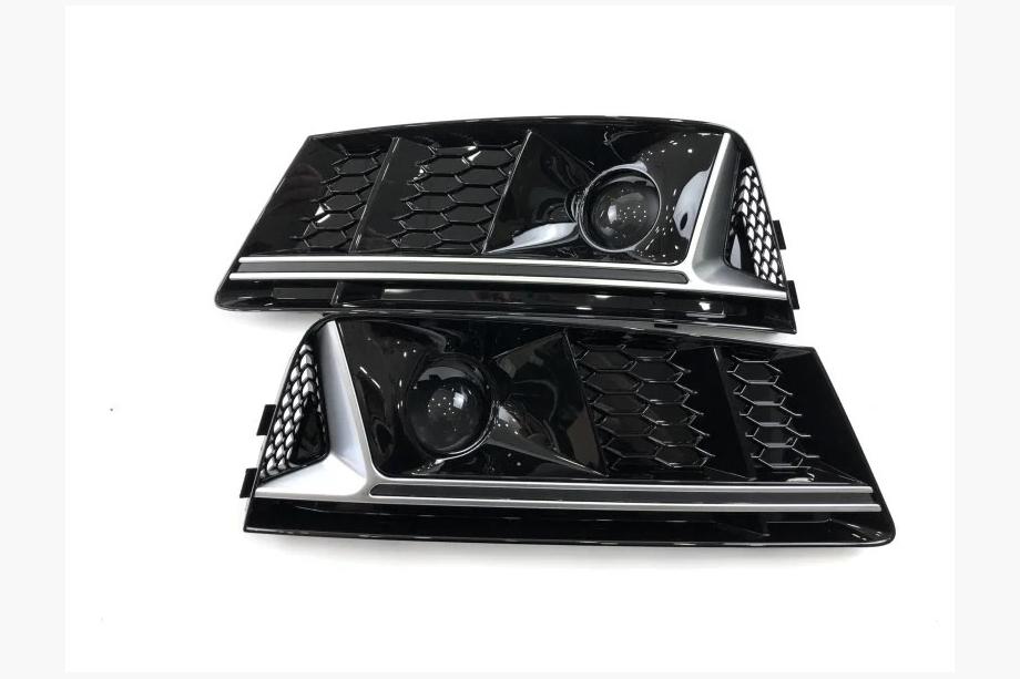 Audi A4 B9 2015–2024 Tågelygtegrill med hul RS-Style (2015-2019, 2 stk, sort) Foto 1