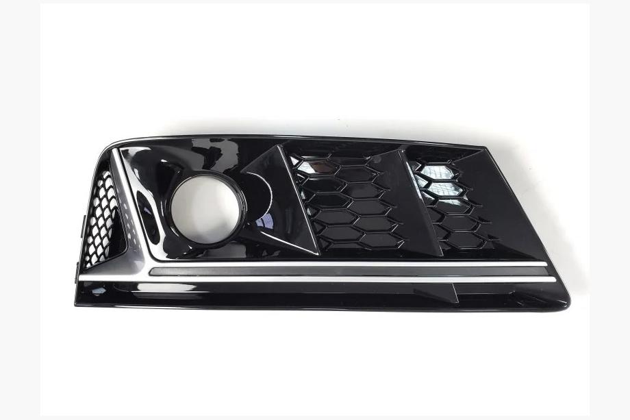 Audi A4 B9 2015–2024 Tågelygtegrill med hul RS-Style (2015-2019, 2 stk, sort) Foto 4