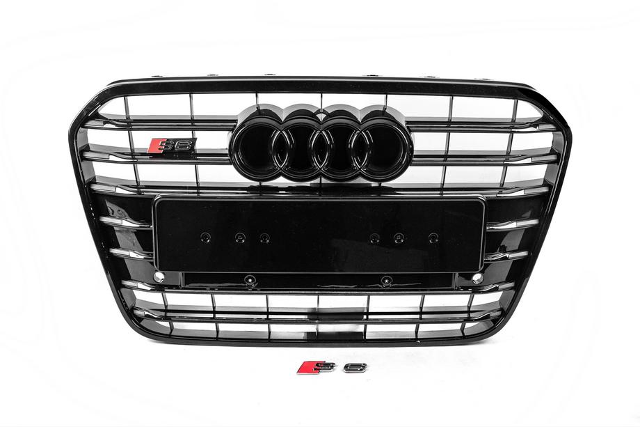 Audi A6 C7 2011–2017 Forreste sort kølergrill med sort ramme S-style (2011-2014) Image