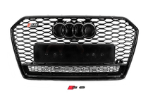 Audi A6 C7 2011–2017 Sort RS-style frontgrill med Quattro-logo (2014-2017) foto 1