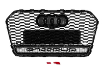Audi A6 C7 2011–2017 Sort RS-style frontgrill med Quattro-logo (2014-2017) foto 4