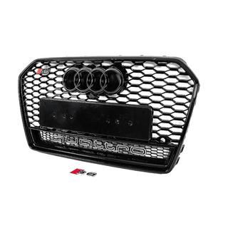 Sort RS-style frontgrill med Quattro-logo (2014-2017) foto 2