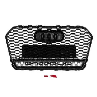 Sort RS-style frontgrill med Quattro-logo (2014-2017) foto 4