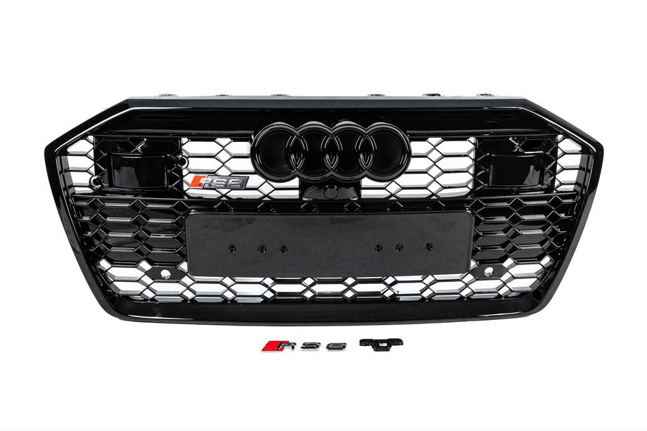Audi A6 C8 2018–2025 Frontgrill i RS-stil (med ACC, sort) Image