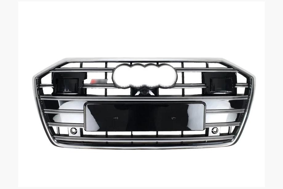 Audi A6 C8 2018–2025 Frontgrill S-style (med ACC, sort med krom) Image