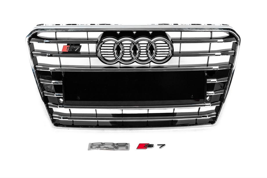 Audi A7 2010–2018 Frontgrill S-Style (2010-2014, sort med krom) Image