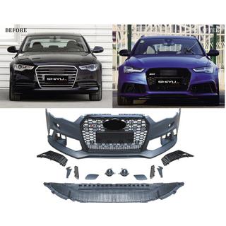Forreste kofanger med sort RS6-Style kølergrill (2014–2017) foto 2