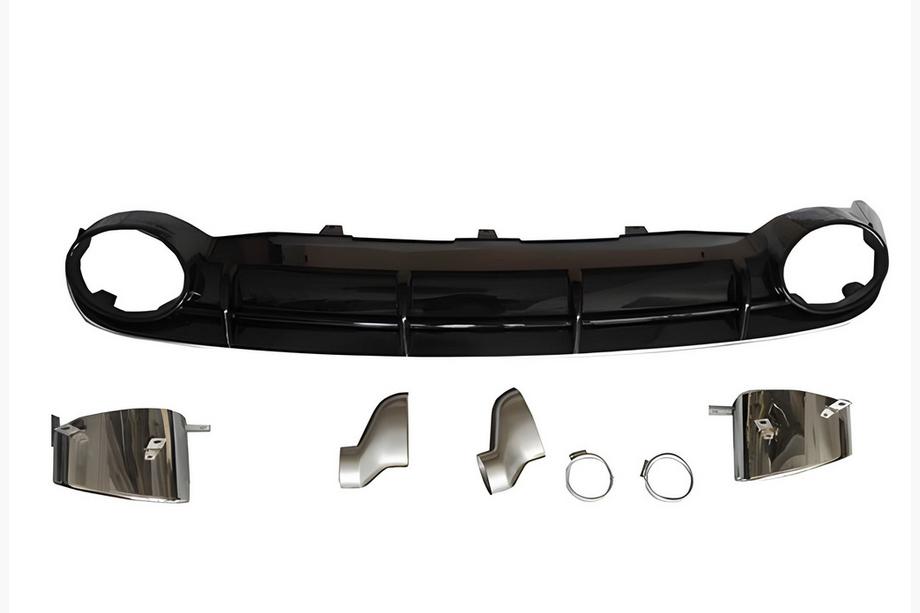 Audi A6 C7 2011–2017 Bageste diffuser med RS-Style V-1 udstødningstipper (2011-2014) Image