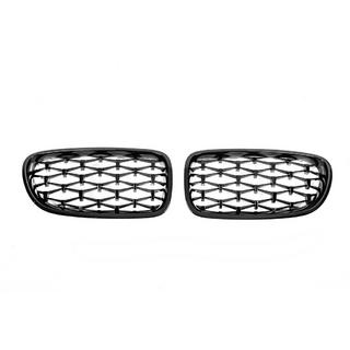 Kidney-grill Diamond Black (blank højglans) BMW 5-serie F10/F11 2010–2016 foto 4