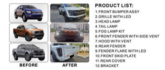 Ford Ranger 2011–2022 Karrosserisæt (F150 Raptor 2023 design) foto 3
