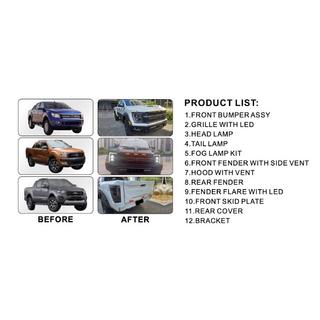 Karrosserisæt (F150 Raptor 2023 design) Ford Ranger 2011–2022 foto 3