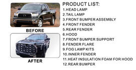 Toyota Tundra 2007–2021 Facelift-opgraderingssæt 2024 (sæt) foto 2