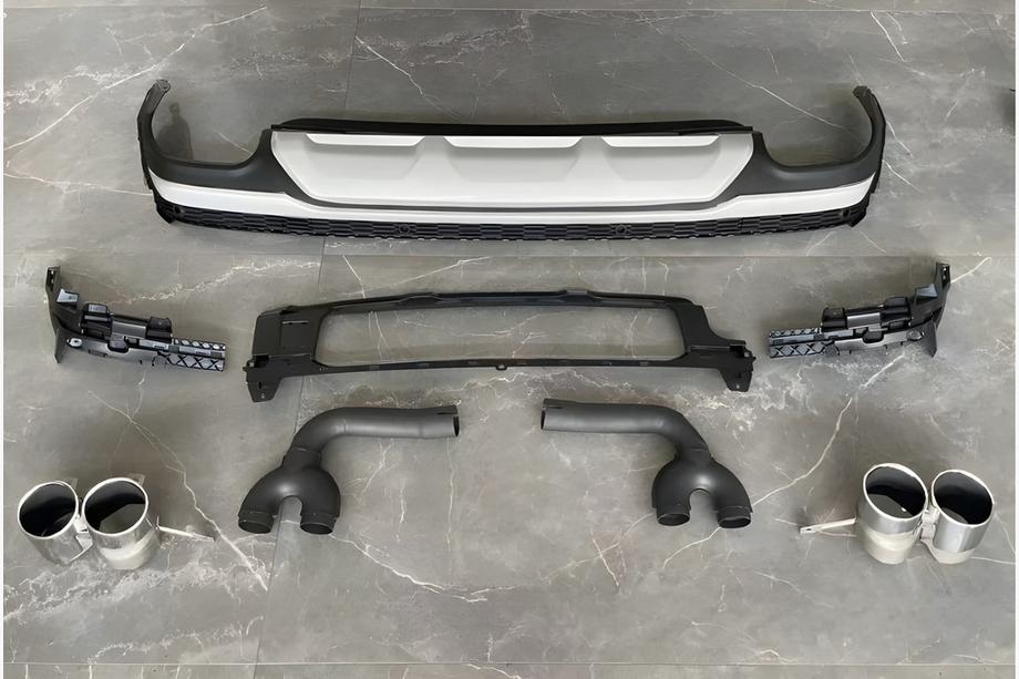 Audi Q7 2015–2026 Bagdiffuser med udstødningsenderør QRS-Style (2020+, Grå) Image