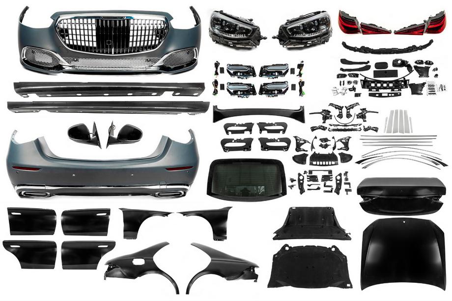 Mercedes S-Klasse W221 2005–2013 Restyling-kit til W223 Maybach (med dørhåndtag og indsatser) Foto 1