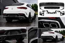 Mercedes GLE Coupé C167 2019– Bagdiffusor med udstødningstips (GLE63-design) foto 1