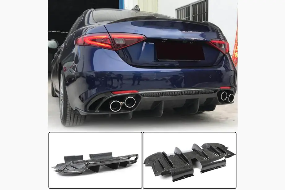 Alfa Romeo Giulia 2016–2022 Bagkofanger-diffuser V1 (til Base, carbon) Image
