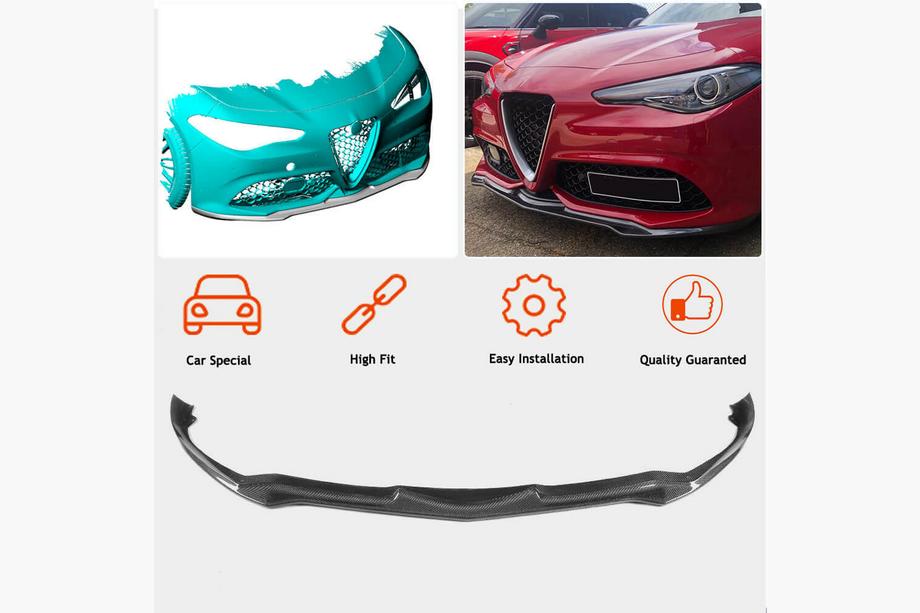 Alfa Romeo Giulia 2016–2022 Frontspoilerlæbe til kofanger Lip V2 (til Sport, carbon) Foto 3