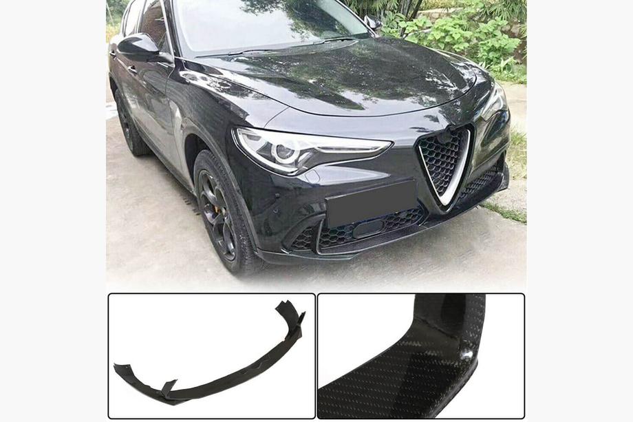 Alfa Romeo Stelvio 2016– Frontlæbe / frontsplitter (til Base, 2017-2023, kulfiber) Image
