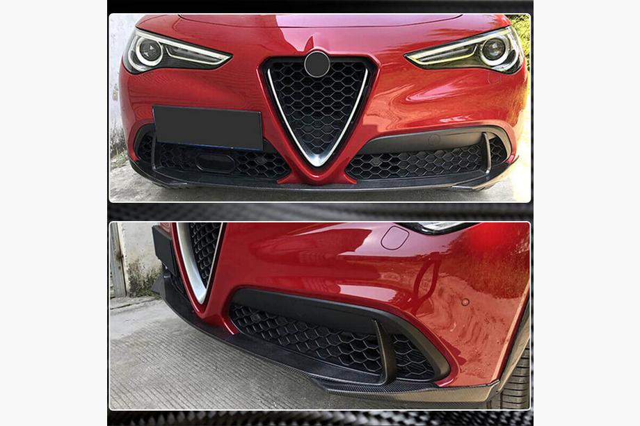 Alfa Romeo Stelvio 2016– Front lip spoiler (til Base, 2017-2023, ABS) Foto 5