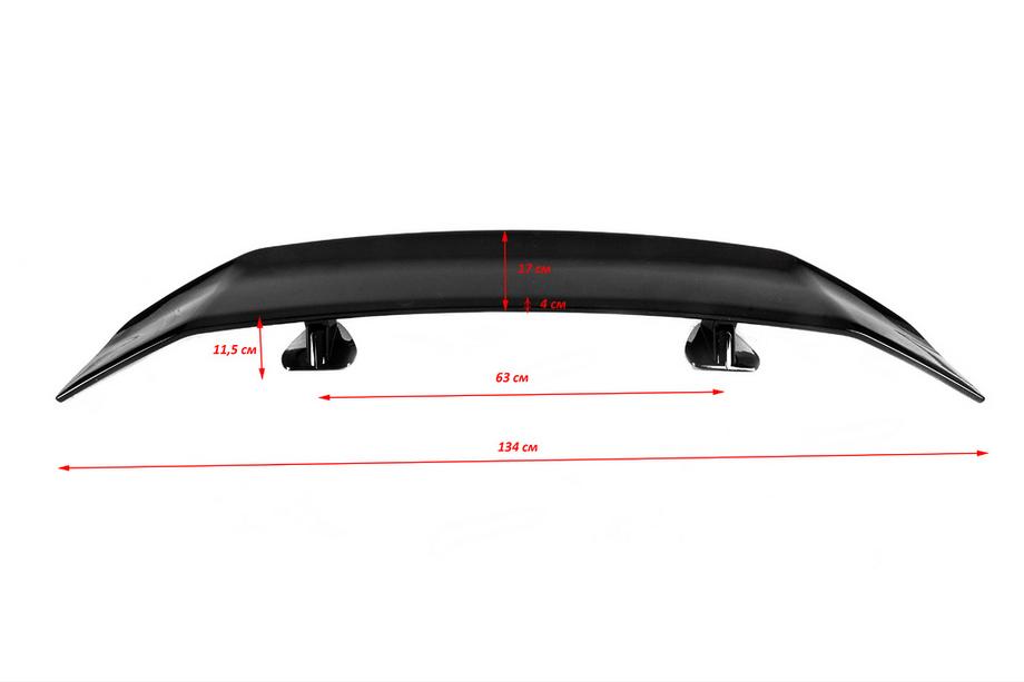 Universal hækspoiler Type B (blank sort, ABS-plast) Foto 2