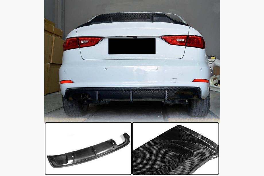 Audi A3 2012–2020 Bagkofanger-diffuser V2 (til Base Sedan 2012-2016, kulfiber) Image