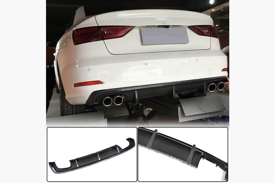 Audi A3 2012–2020 Bagkofanger diffuser V1 (til Base Sedan 2012-2016, carbon) Image