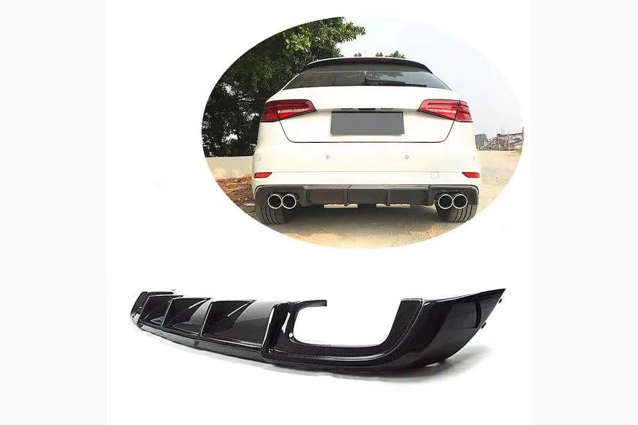 Audi A3 2012–2020 Bagkofanger-diffuser V2 (til S-Line HB 2017-2020, carbon) Image