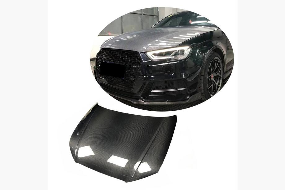 Audi A3 2012–2020 Motorhjelm V2 (til Sedan 2012-2016, kulfiber) Image